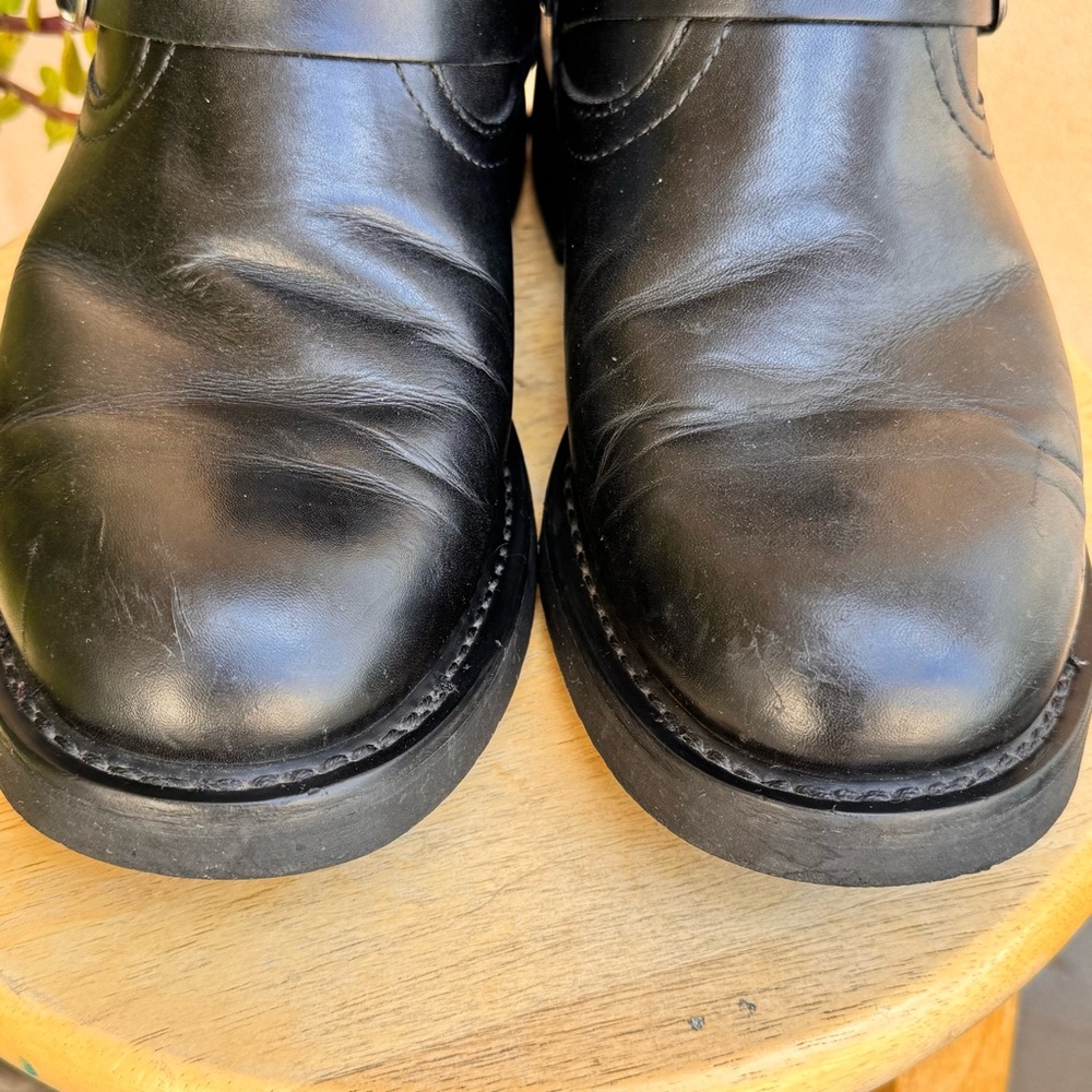 Harley Davidson Black Leather Mens Zip Buckle Motorcycle Boots Size 11.5 #98403 - Picture 9 of 16